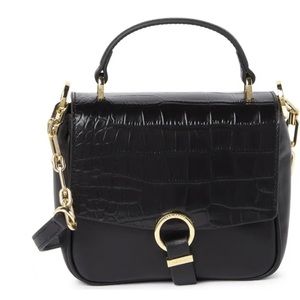 Ted Baker London Grainy Loop & Tab Mini Crossbody Black